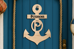 Decor SVG Letter P Ocean Door Hanger Anchor Nautical Home Product Image 2