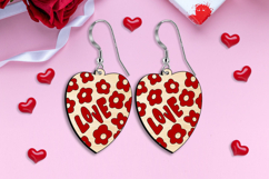 Love Flowers Valentine Earrings SVG Laser Romantic Present Product Image 2