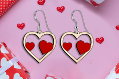 Hearts in Heart Valentine Earrings Romantic SVG Laser Gift Product Image 2