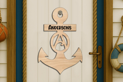 Anchor Nautical Door Hanger SVG Ocean Sea Home Decor Laser Product Image 2