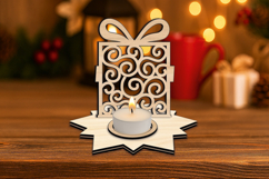 SVG Gift Holiday Pattern Candle Holder Christmas Present Product Image 2