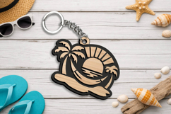 SVG Summer Beach Sunset Keychain Aloha Gift Laser Present Product Image 2