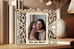 Flowers Design SVG Nana and Me Photo Frame Laser Gift Home Product Image 2