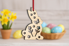 Bunny Flower Easter SVG Laser Ornament Present Rabbit Gift Product Image 2