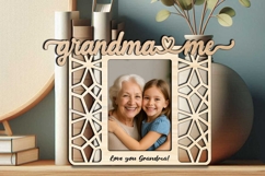 Abstract Grandma and Me SVG Laser Gift Photo Frame Kid Child Product Image 2