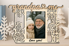 Grandpa and Me Snowman Deer Christmas Tree SVG Photo Frame Product Image 2
