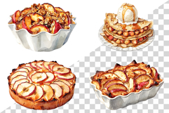 Apple Dessert PNG | Watercolor apple pie cake pastry sweet Product Image 2