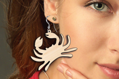 SVG Crab Ocean Beach Sea Pattern Earring Laser Gift Maritime Product Image 2