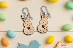 Cute Holiday Easter bunny Earrings Laser SVG Present Gift Product Image 2