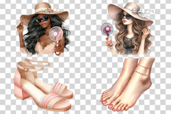Pink Summer Vacation | Watercolor Beach Travel Holiday PNG Product Image 2