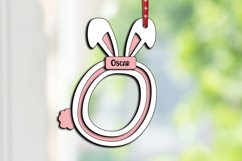 Laser Cut Letter O Easter Basket Tag Ornament SVG Bunny Gift Product Image 2