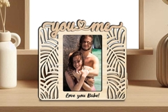 You and Me SVG Frame Photo Love Romantic Jungle Leaves Model Product Image 2