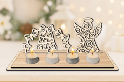 SVG Angel Christmas Decoration Holiday Candles Holder Laser Product Image 2