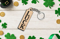 Laser Digital SVG Luck Text Keychain Patrick Day Lucky Charm Product Image 2