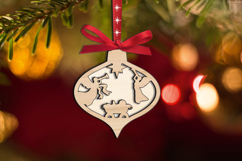 Arabesque Laser SVG Christmas Ornament Nativity Scene Gift Product Image 2