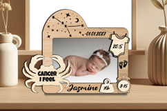 SVG Cancer Zodiac Baby Photo Frame Present Newborn Laser Pic Product Image 2