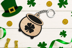 Lucky Cauldron Charm Keychain SVG Patrick Day Laser Present Product Image 3
