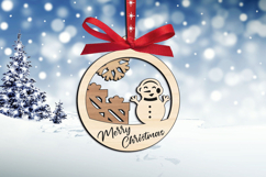 SVG Merry Christmas Snowman Gifts Present Laser House Decor Product Image 2