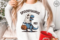Halloween Dinosaur|Spookysaurus Rex|Funny T Rex Ghost SVG Product Image 2