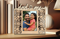 Bee Dad and Me SVG Photo Frame Laser Kid Son Daughter Gift Product Image 2