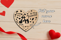 Heart Shaped Be My Valentine Coaster SVG Laser Love Romance Product Image 3