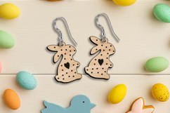 Easter Holiday Bunnies Earrings Laser SVG Present Gift Heart Product Image 2