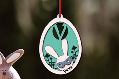 Easter Letter V SVG Gift Bunny Egg Basket Tag Laser Cut Product Image 2