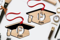Graduation Letter F Laser Ornament SVG Hat School Academy Product Image 1