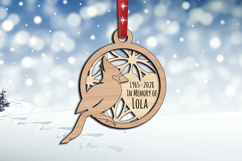 Cardinal Flowers SVG Memorial Ornament Christmas Laser Gift Product Image 2