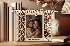 Abstract Mommy and Me SVG Photo Frame Laser Special Gift Kid Product Image 2