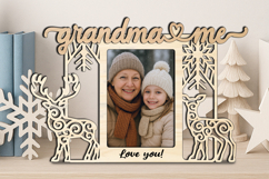 SVG Deer Couple Christmas Grandma Me Photo Frame Laser Gift Product Image 2