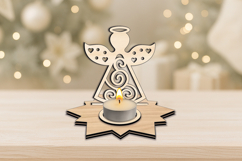 Festivities SVG Angel Candle Holder Christmas Pattern Laser Product Image 2