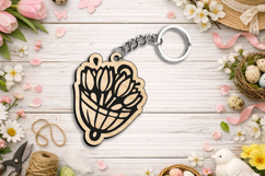 Spring Bouquet Keychain Laser SVG Gift Accessory Easter Home Product Image 2