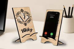 Laser Phone Letter V Holder SVG Monogram Stand Alphabet Gift Product Image 2
