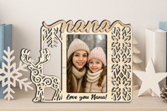 SVG Christmas Nana Photo Frame Winter Gift Laser Deer Home Product Image 2