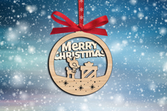 Holiday Deer Present SVG Merry Christmas Ornament Laser Gift Product Image 3