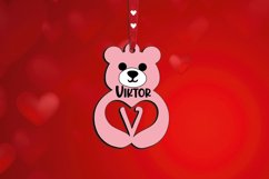 Letter V Gift Love Bear SVG Valentines Day Laser Alphabet Product Image 2