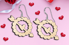 SVG Love Circle Heart Arrow Earring Valentine Romantic Laser Product Image 2