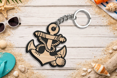 SVG Summer Anchor Laser Keychain Present Accessory Gift Product Image 2