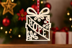 SVG Laser Hope Christmas Ornament Gift Luck Holiday Decor Product Image 2