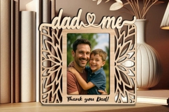 Flowers SVG Dad and Me Photo Frame Home Present Laser Gift Product Image 2