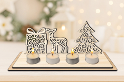SVG Christmas Candles Holder Festivities Elements Laser Gift Product Image 2