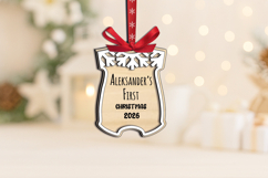 SVG Baby Jumpsuit My First Christmas Ornament Laser Newborn Product Image 2