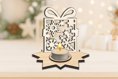 Snowflake Winter Pattern Candle Holder SVG Laser Present Product Image 2