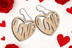 Love Heart Valentine Earrings SVG Laser Gift Romance Present Product Image 2