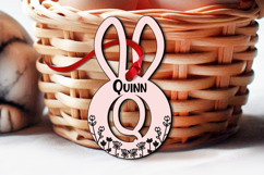 Easter SVG Letter Q Laser Bunny Basket Tag Ornament Flowers Product Image 3