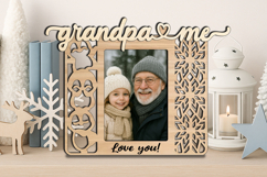 Winter Grandpa and Me SVG Penguin Christmas Gift Photo Frame Product Image 2