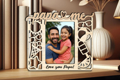 Summer Vibes Papa and Me Frame Photo SVG Laser Present Gift Product Image 2