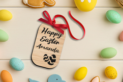 Happy Easter Basket Tag SVG Egg Labels Laser Holiday Gift Product Image 2