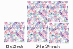 Seamless Mermaid Scales Pattern | Watercolor Background JPG Product Image 2
